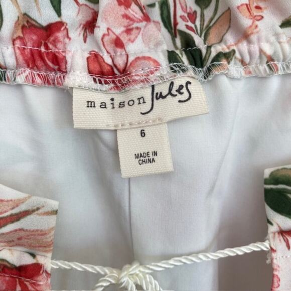 Maison Jules Ivory and Pink Floral Dress - Size 6 - Picture 4 of 4